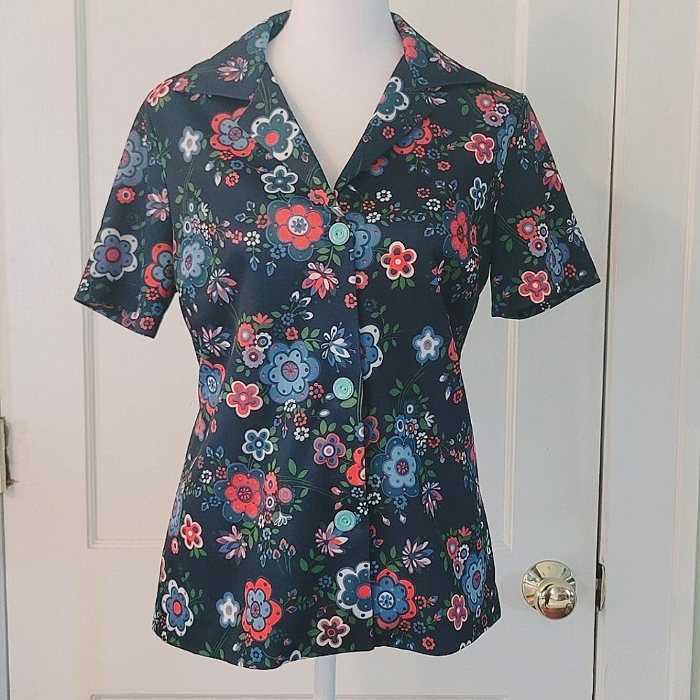Vintage 70s short sleeve top